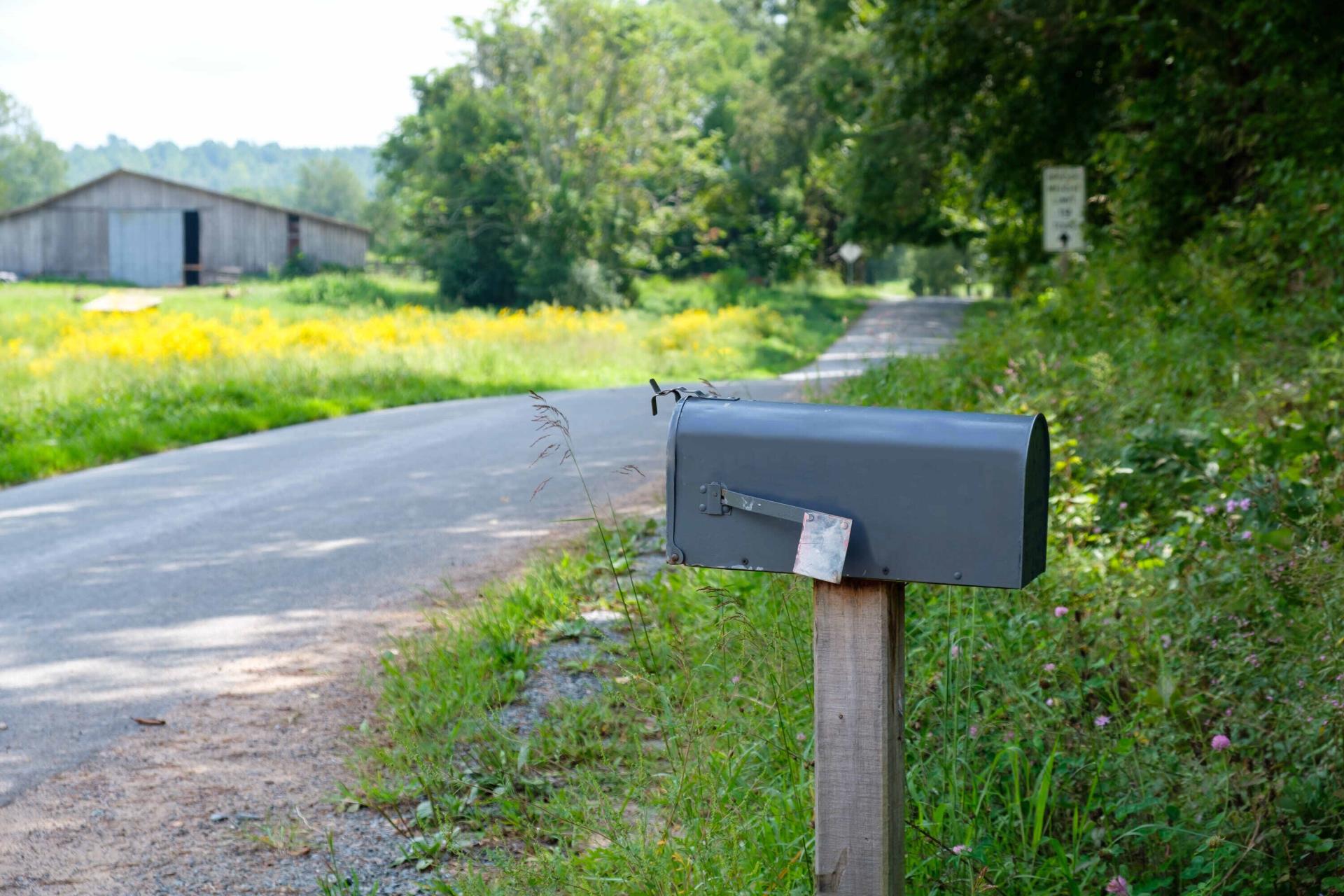 Mailbox with Barn in Background