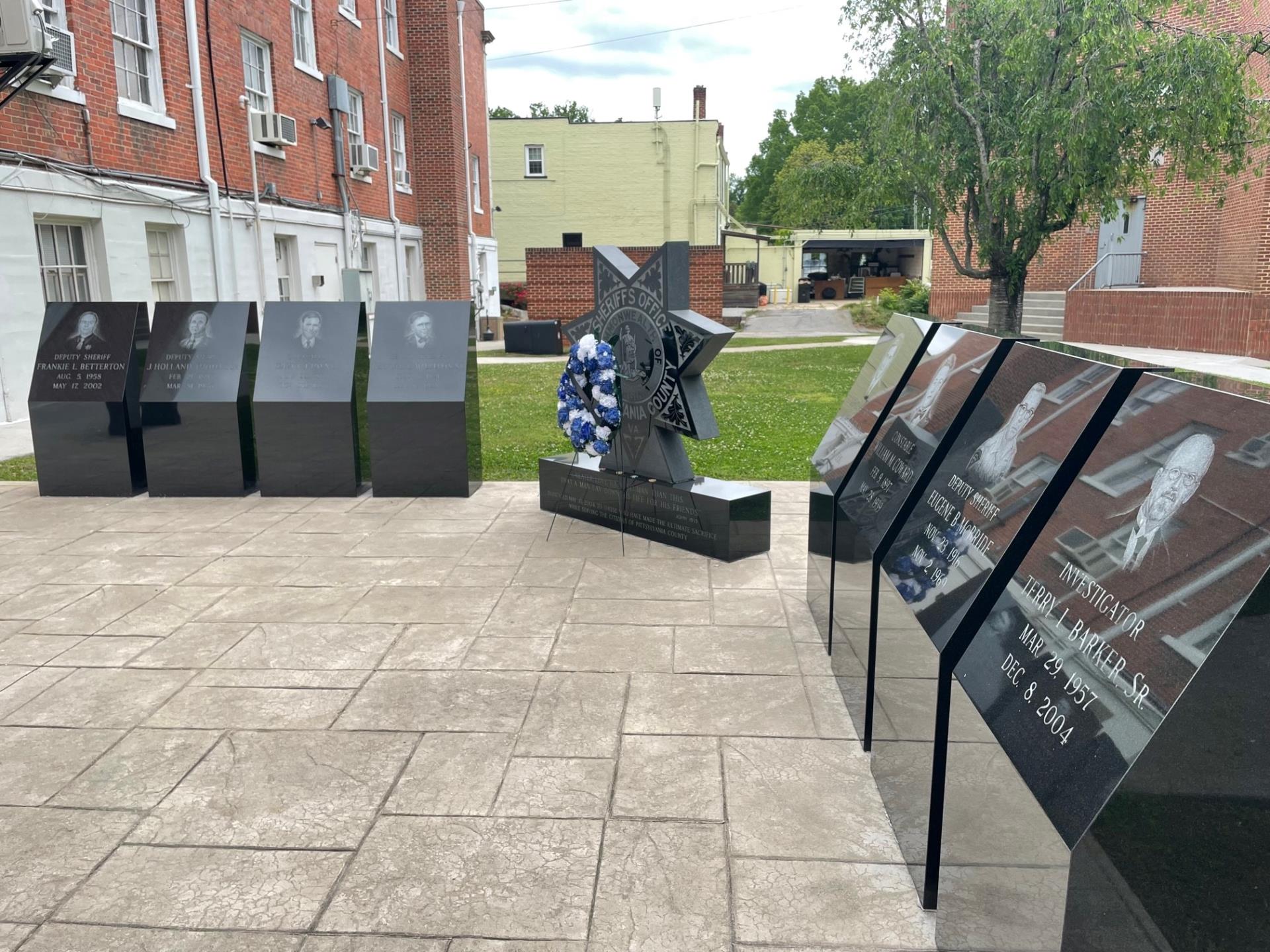 Monument - side view of memorial for fallen officers