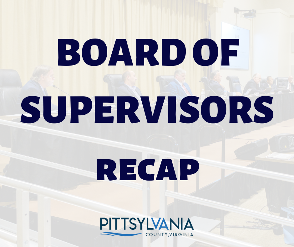 BOARD OF SUPERVISORS recap