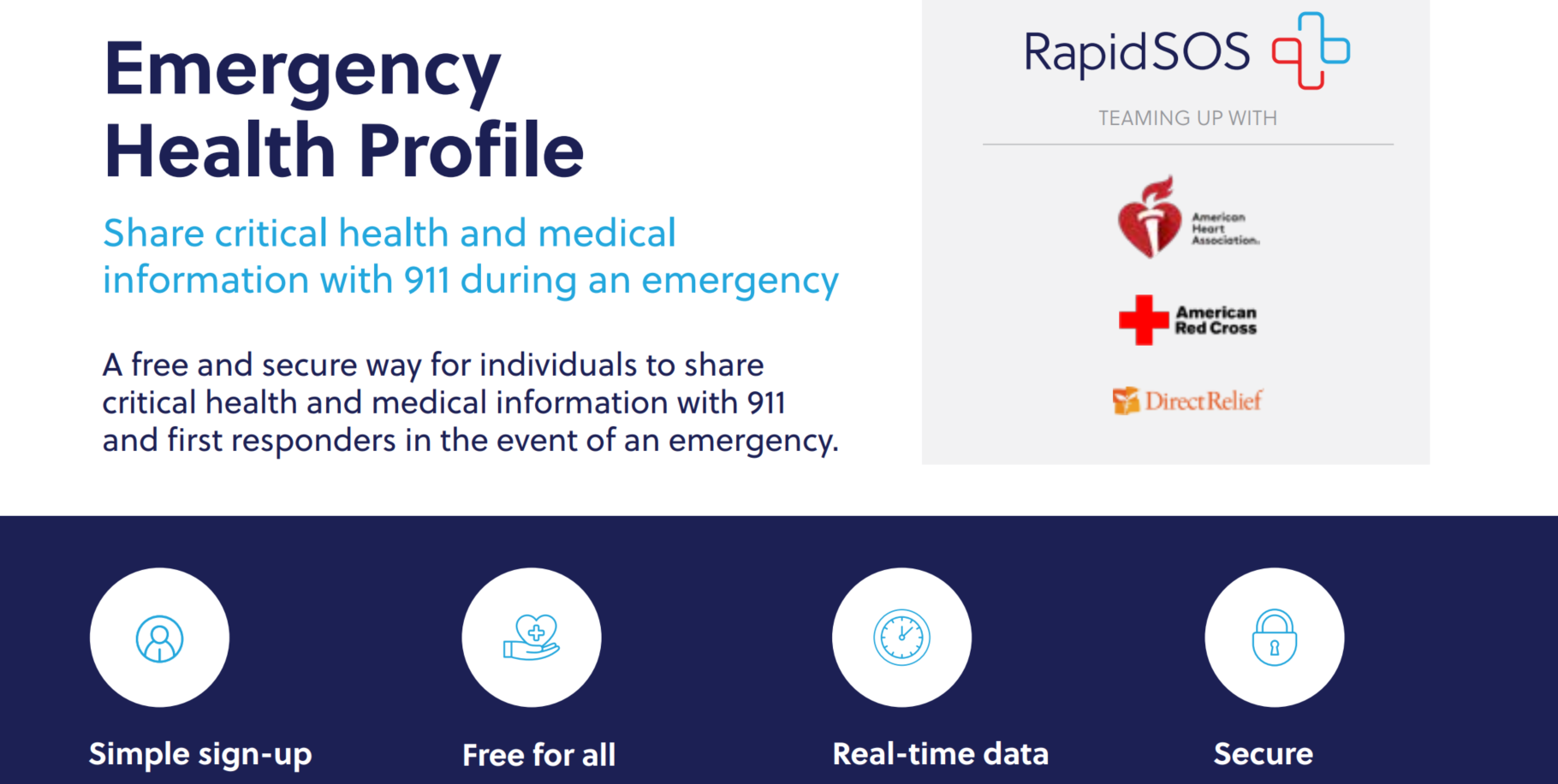 Graphic explaining benefits of Emergency Health Profile