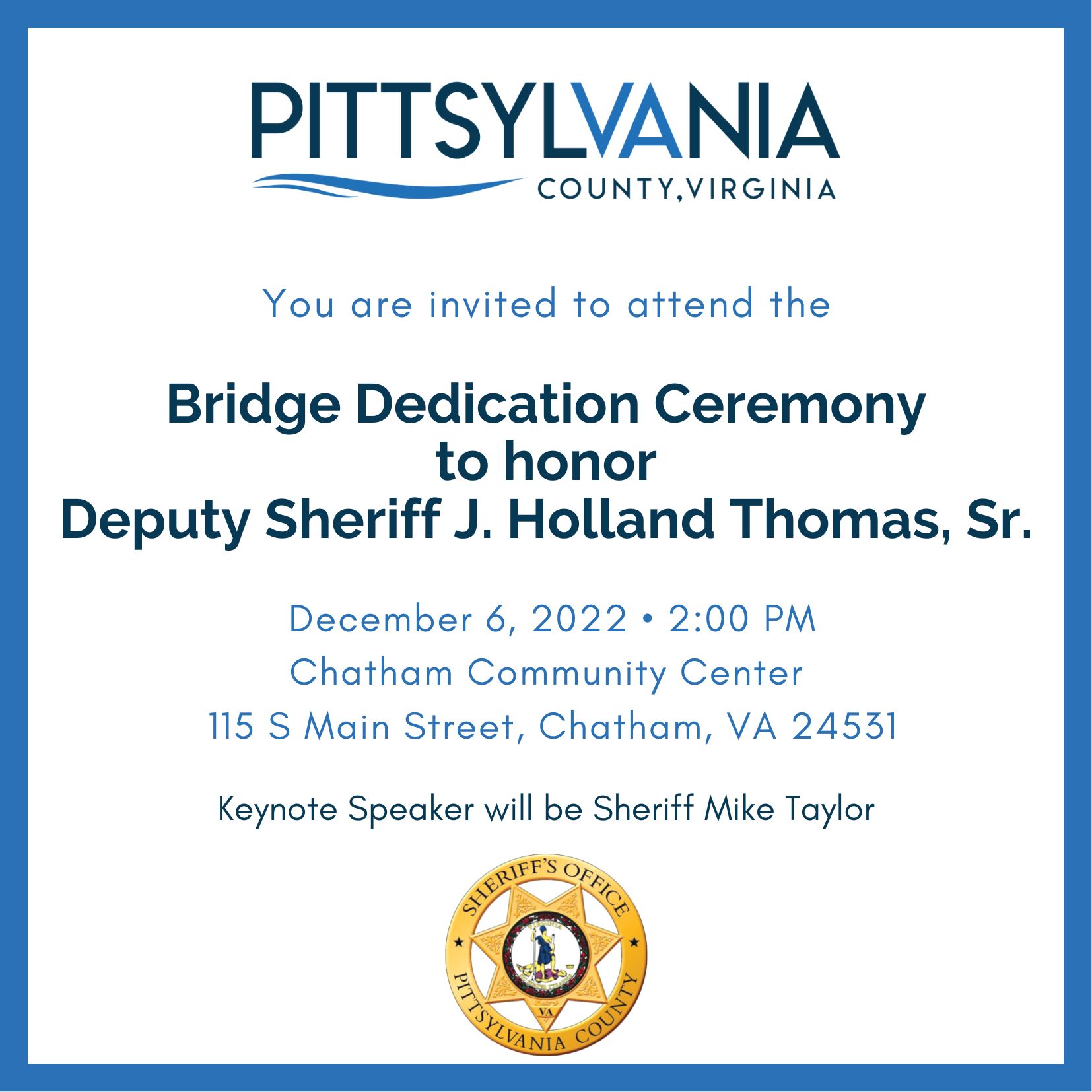 Bridge Dedication Ceremony - J Holland Thomas Sr.