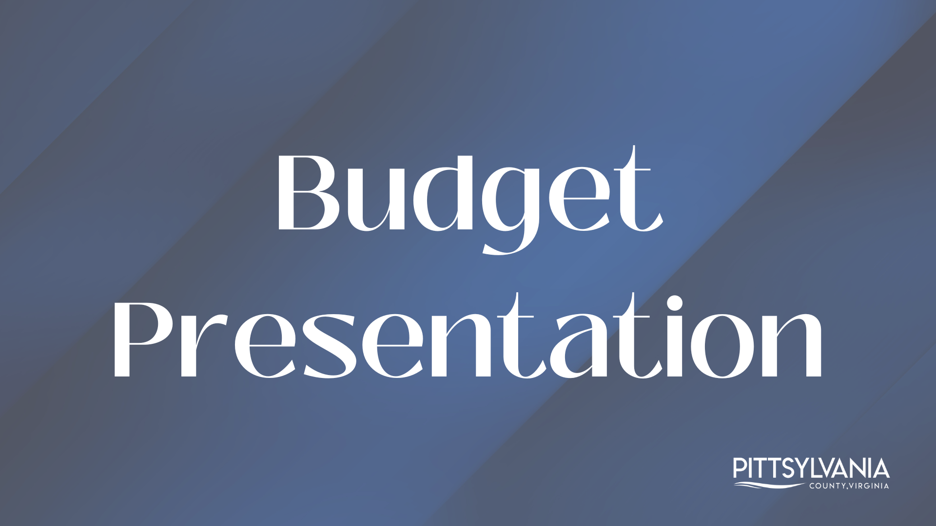 Budget Presentation