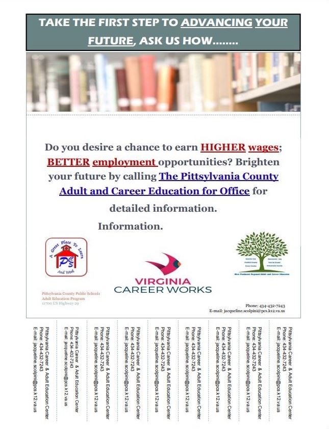 Adult Education Program flyer